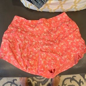 Light pink floral shorts